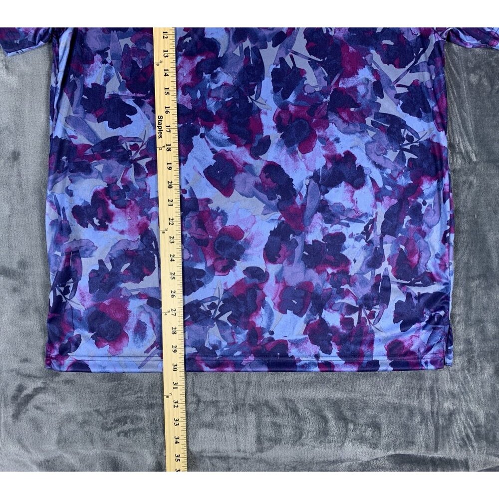 PGA Tour Floral Print Golf Polo Shirt Mens XL Purple Blue Soft Comfortable - Picture 8 of 8